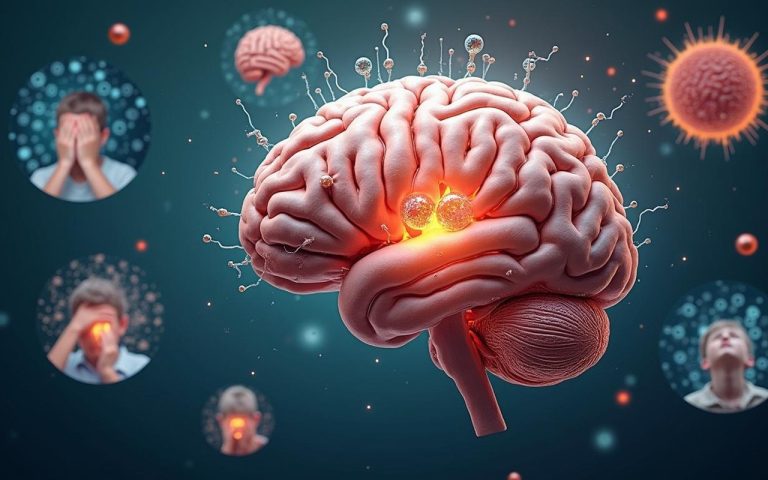 Illustration des effets du tramadol sur le cerveau et les neurotransmetteurs.