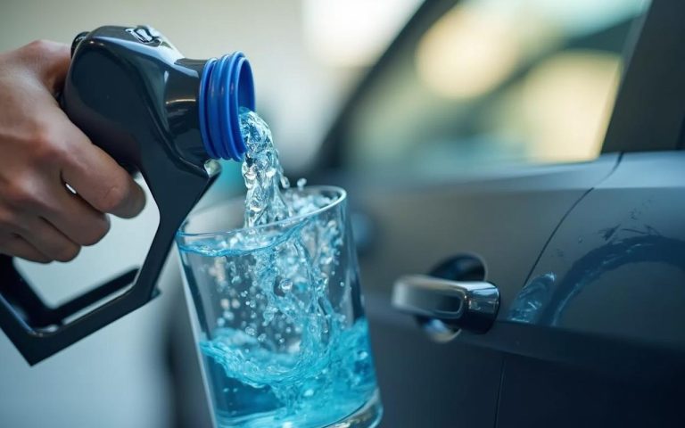 Illustration réaliste sur AdBlue désherbant : dosage par litre et guide d'utilisation