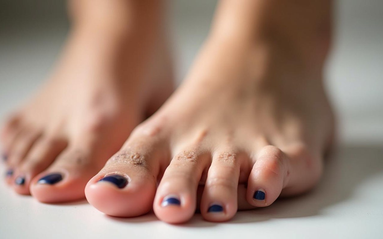Illustration réaliste sur Ongle de pied noir sans choc : causes, diagnostic et traitement