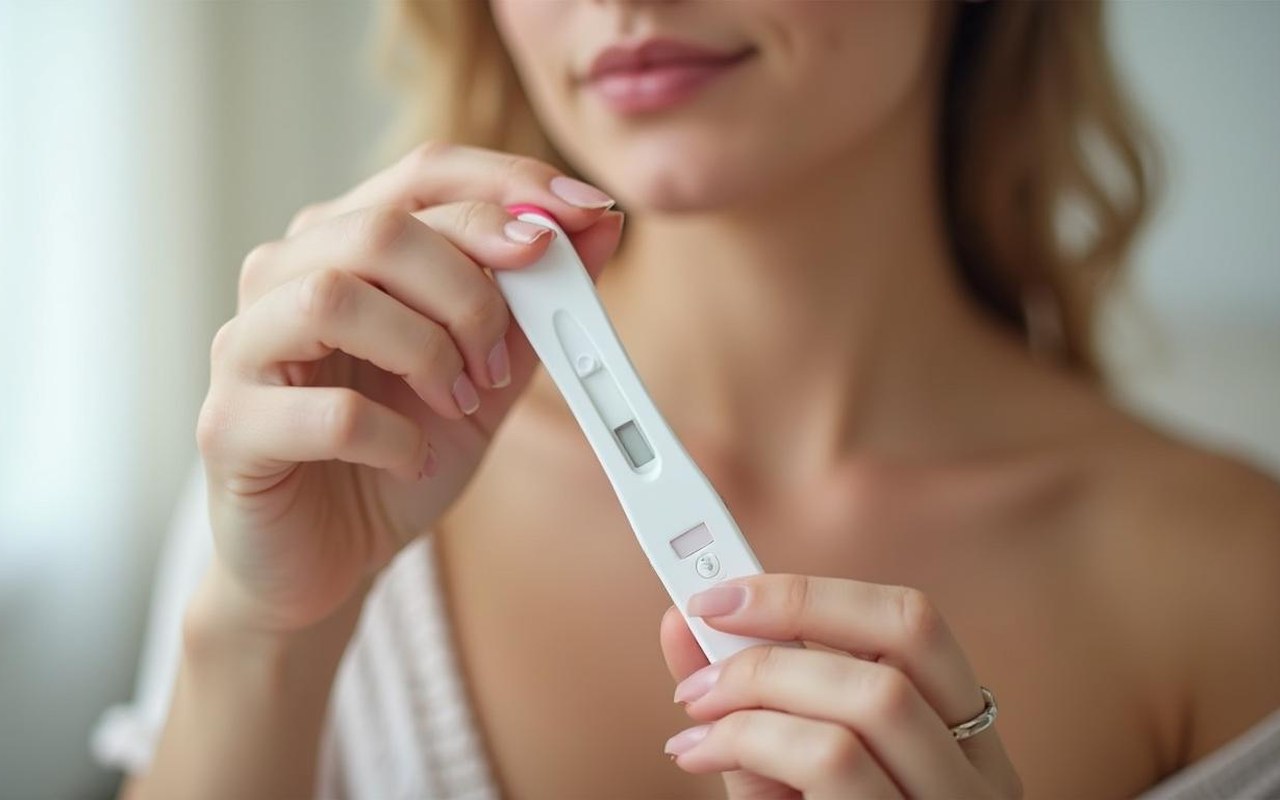 Illustration réaliste sur Test pipi négatif mais enceinte : témoignages et explications médicales